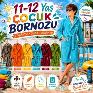 Çocuk Bornozu 11-12 Yaş
